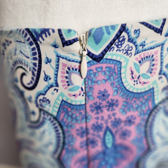 Talbots Pink And Blue Mykonos Paisley A-Line Skirt - 6p - Picture 4 of 8